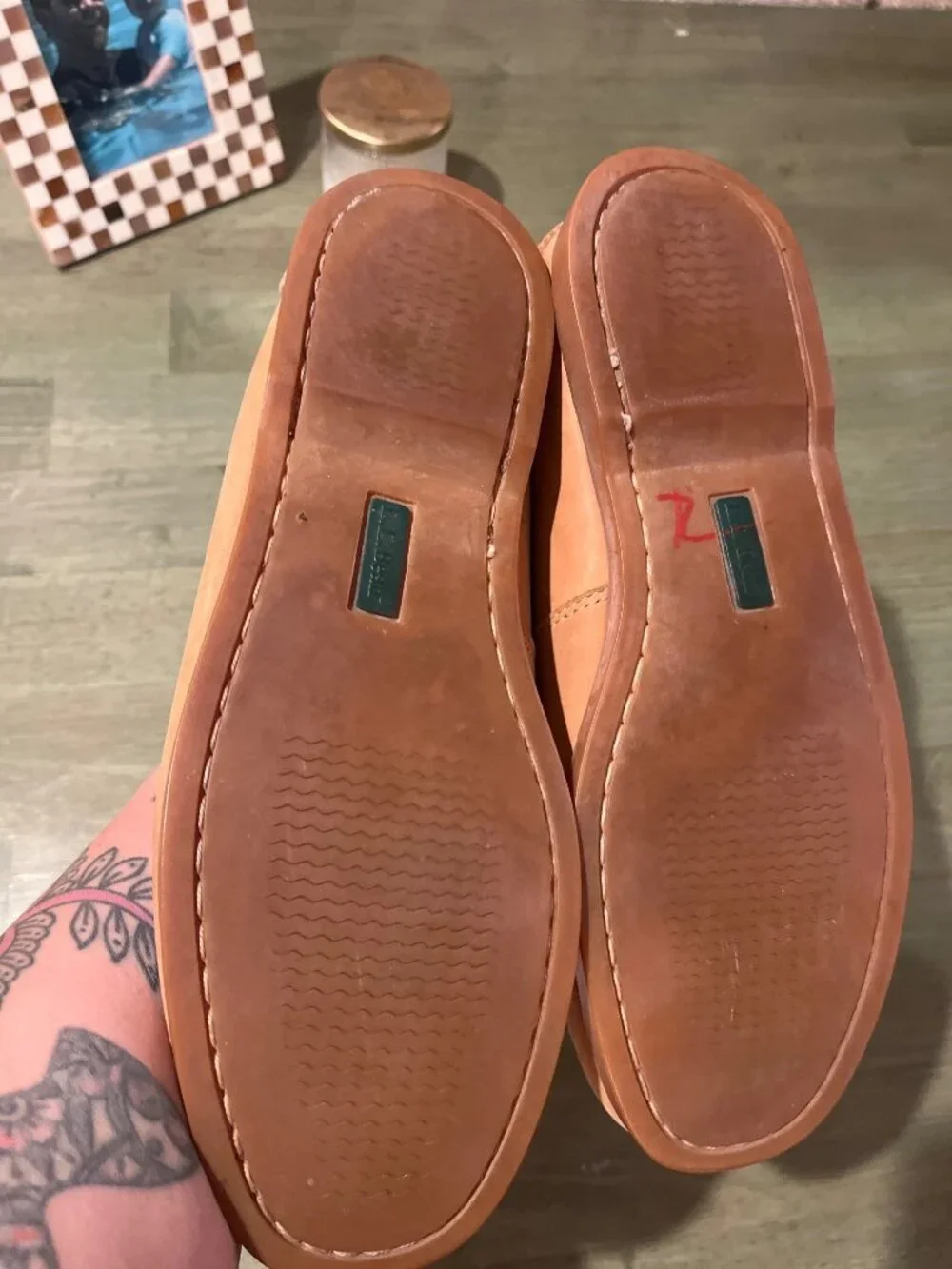 Mens L.L.Bean Tan Leather Deck Shoes Size 9 D Boat Style Casual Loafers Made In